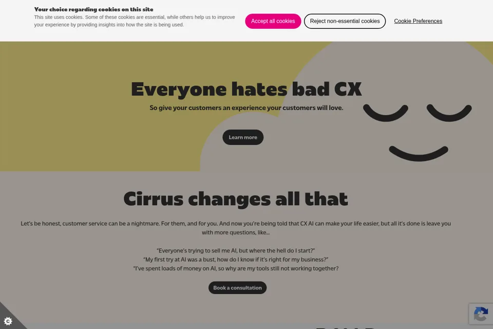 Aperçu de la landing page