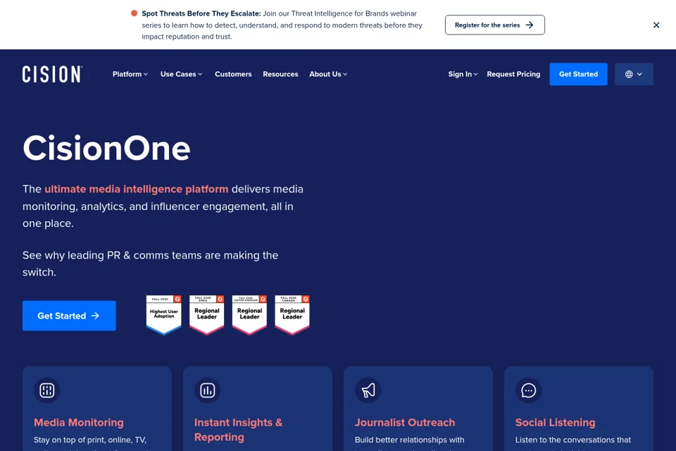 Aperçu de la landing page