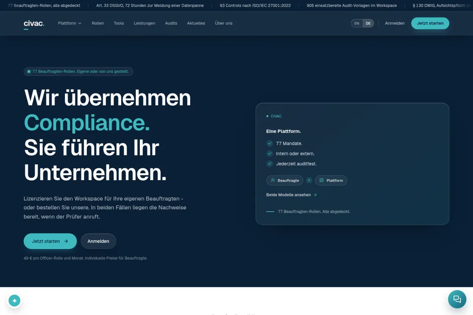Aperçu de la landing page