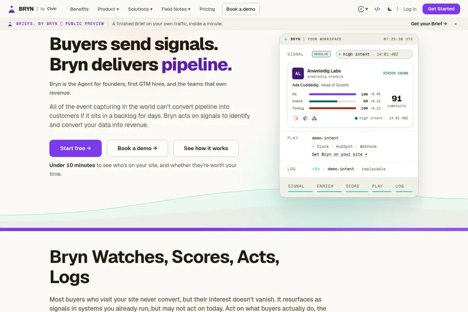 Landing page preview