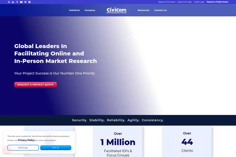 Aperçu de la landing page