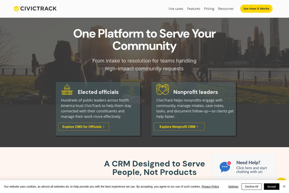 Aperçu de la landing page
