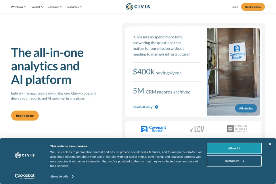 Aperçu de la landing page