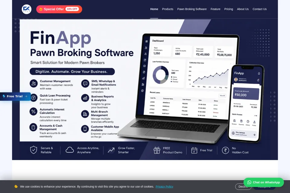 Aperçu de la landing page