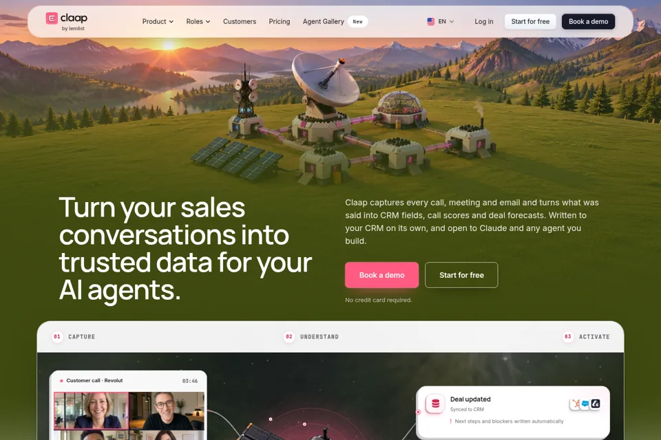 Aperçu de la landing page