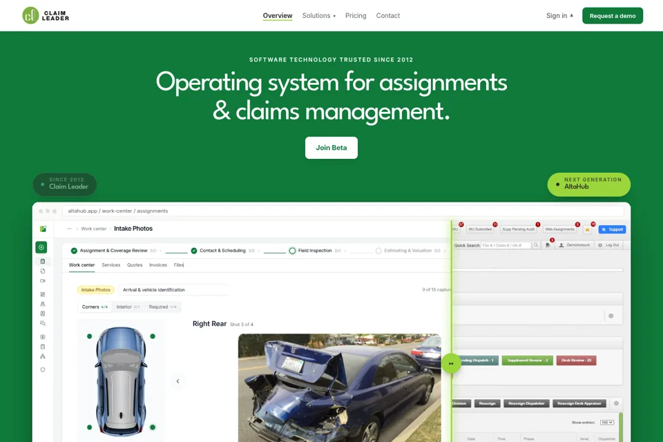 Aperçu de la landing page