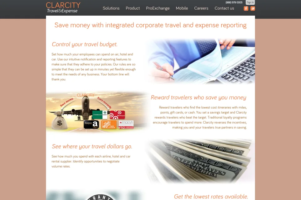 Aperçu de la landing page
