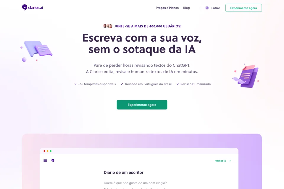 Landing page preview