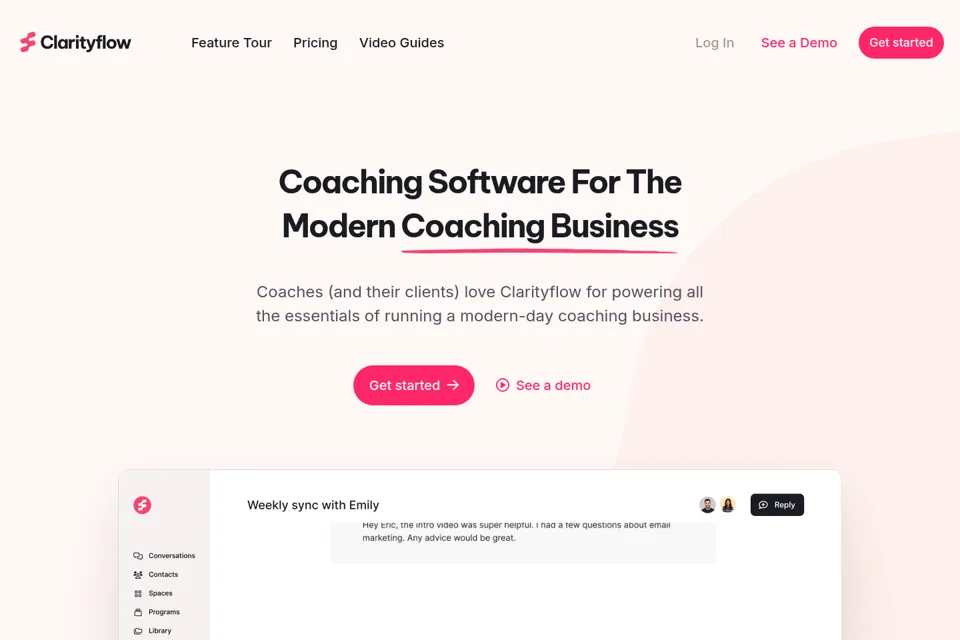 Aperçu de la landing page