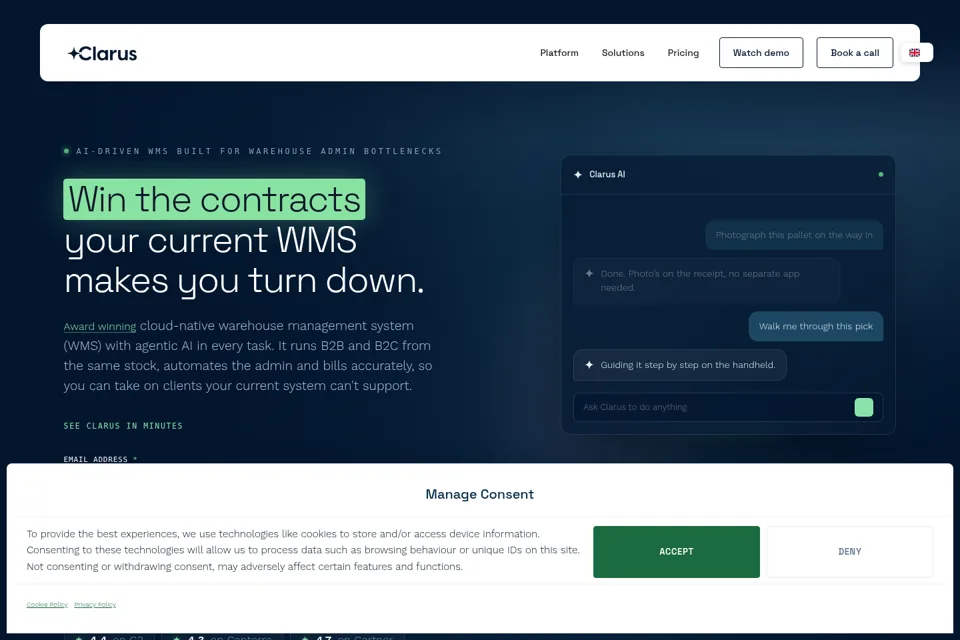 Aperçu de la landing page