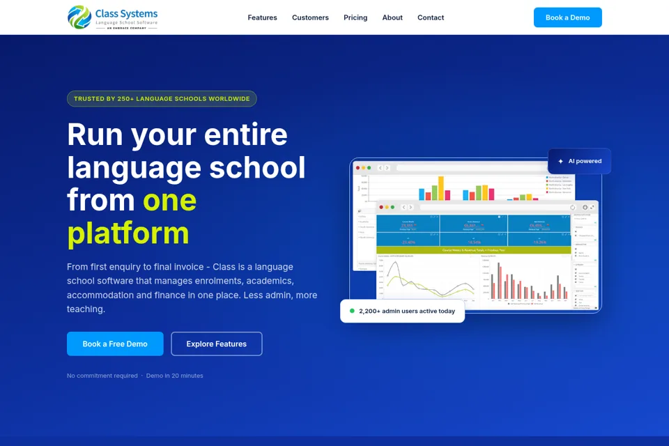Aperçu de la landing page