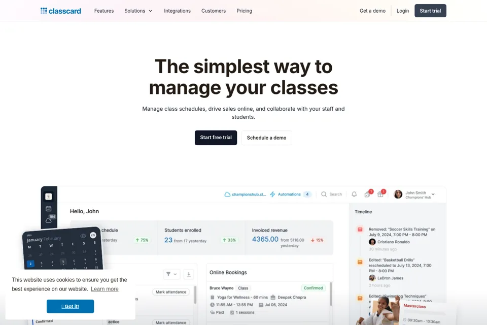 Aperçu de la landing page