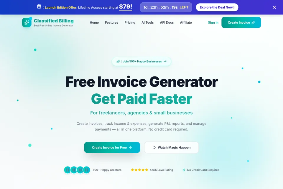Aperçu de la landing page
