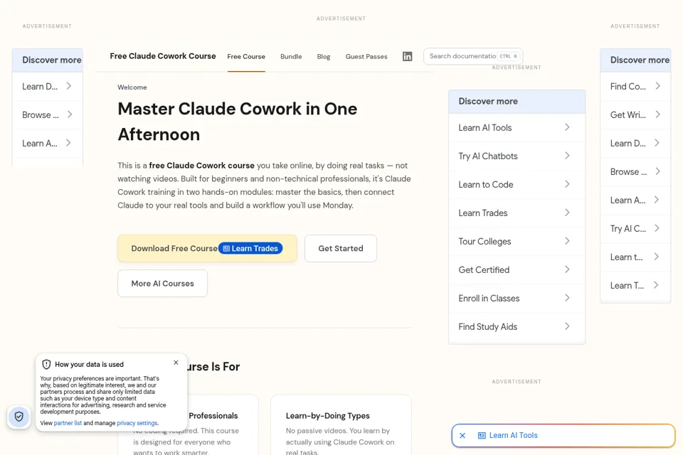 Landing page preview