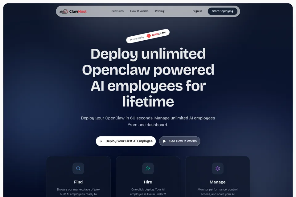 Aperçu de la landing page