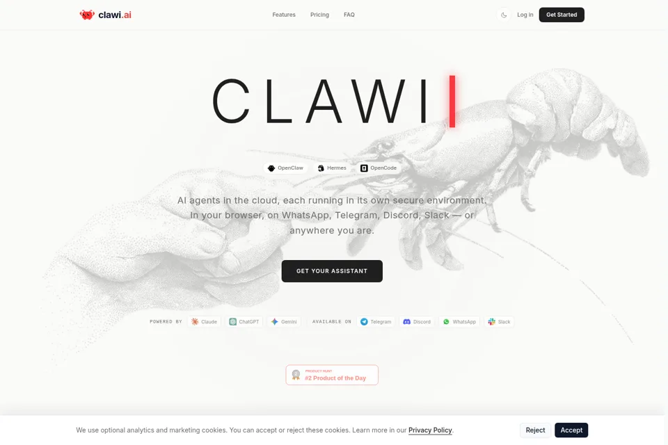 Aperçu de la landing page