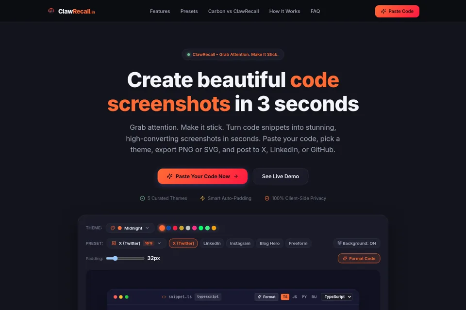 Landing page preview
