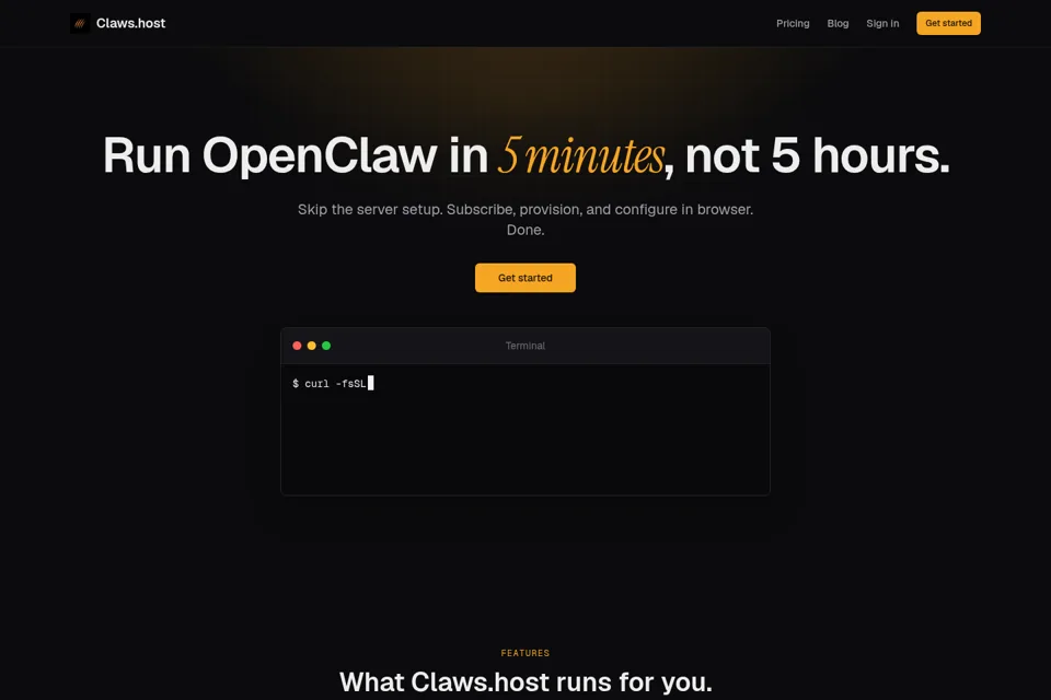 Aperçu de la landing page