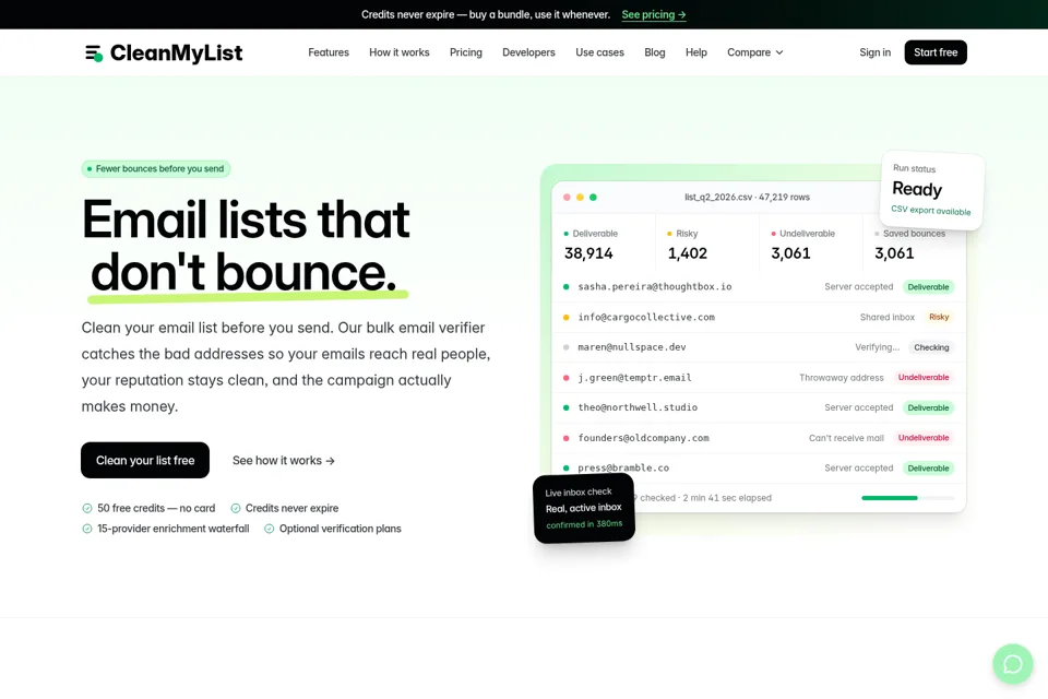 Aperçu de la landing page
