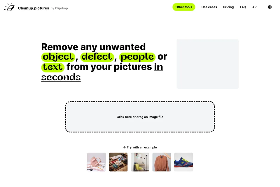 Aperçu de la landing page