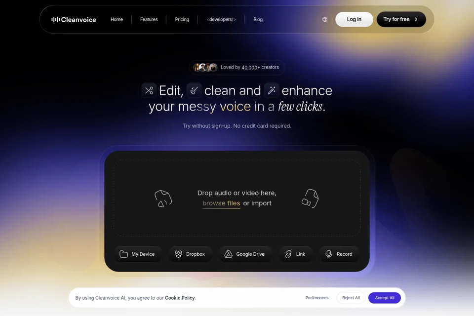 Landing page preview