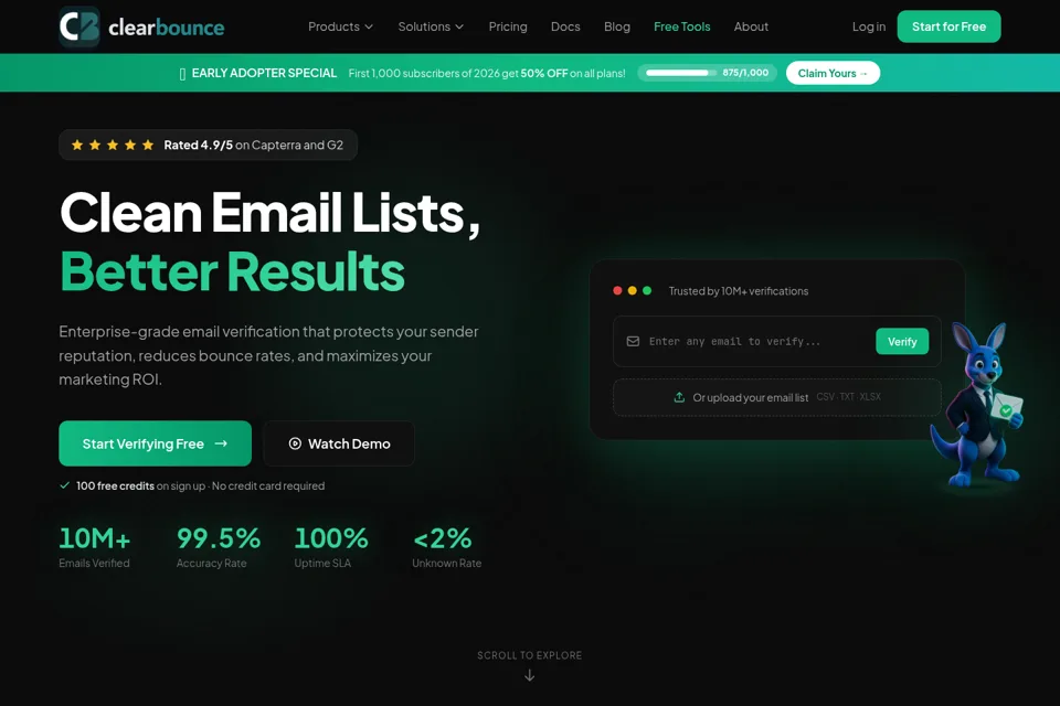 Aperçu de la landing page