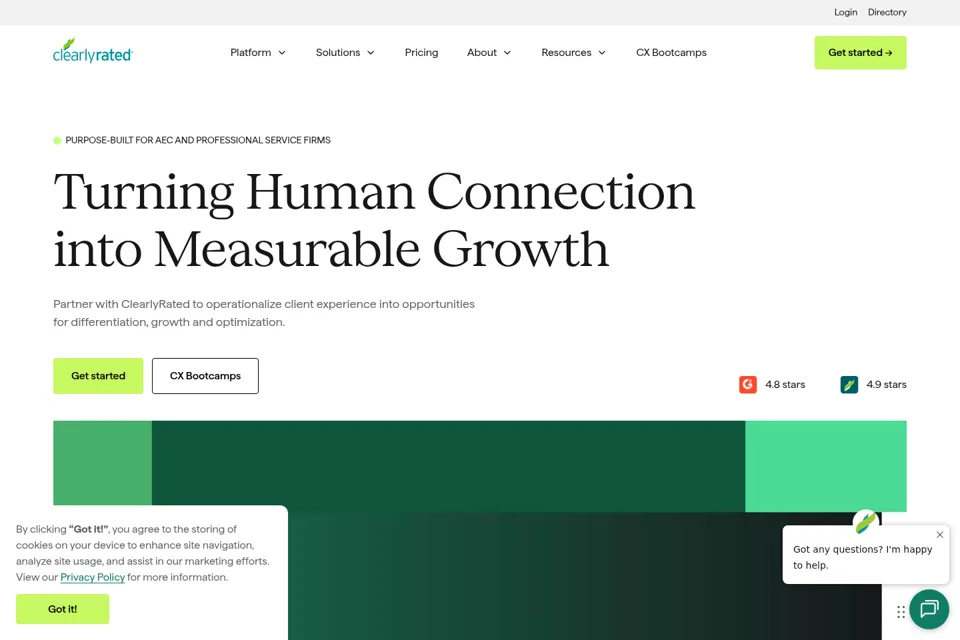 Aperçu de la landing page