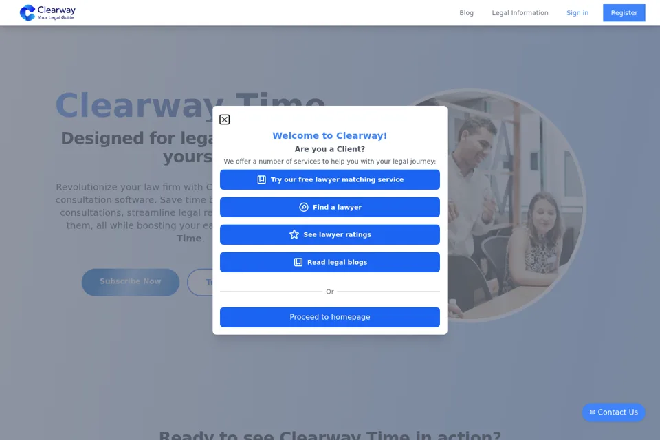 Aperçu de la landing page