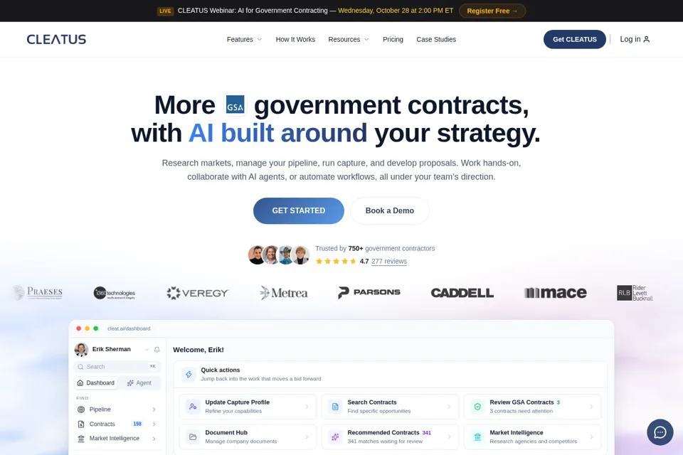 Aperçu de la landing page