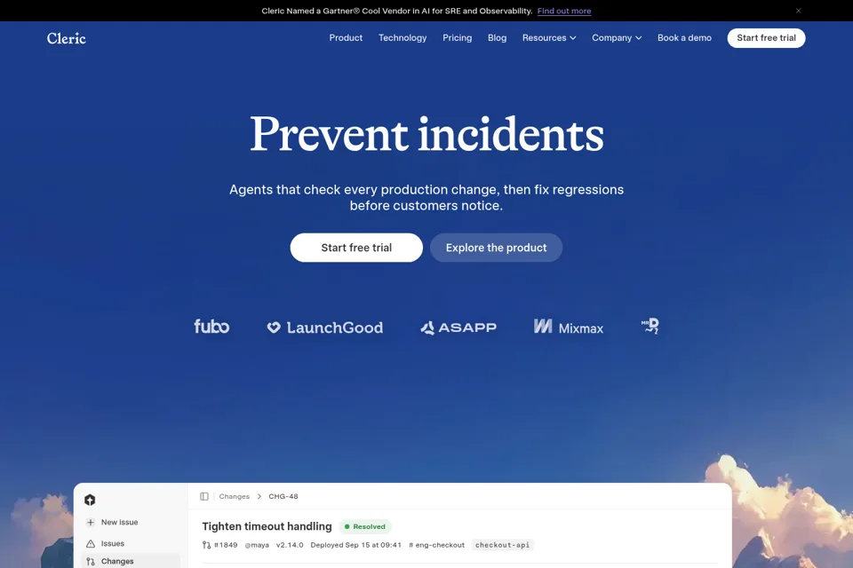 Aperçu de la landing page