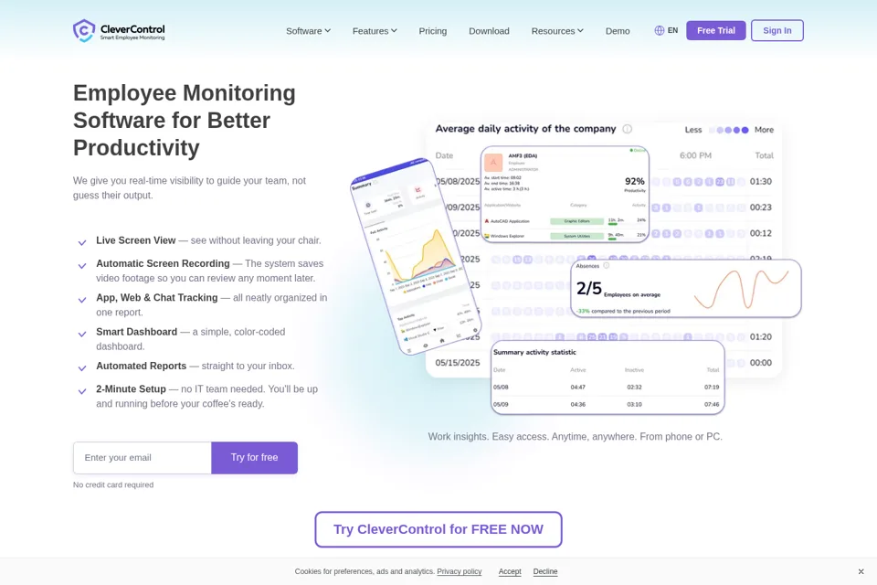 Aperçu de la landing page