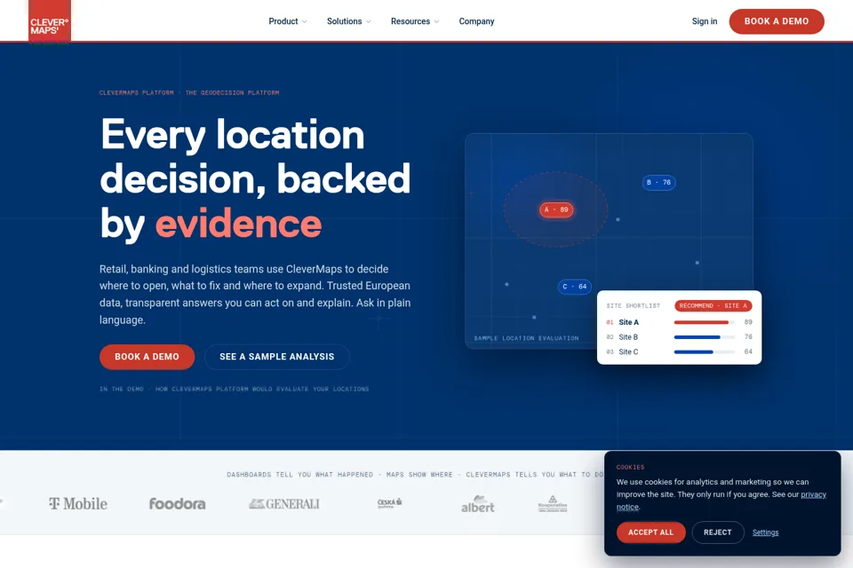 Aperçu de la landing page