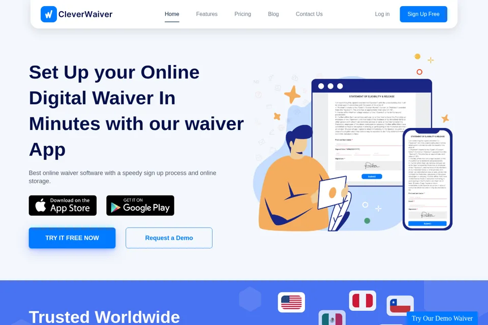 Aperçu de la landing page