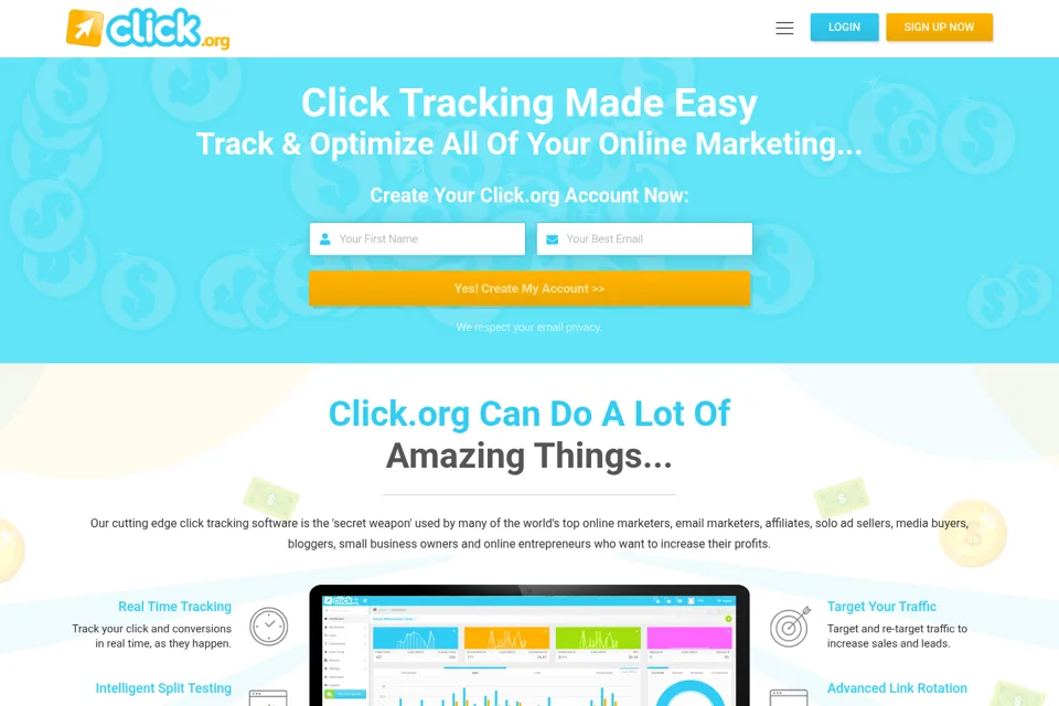 Aperçu de la landing page