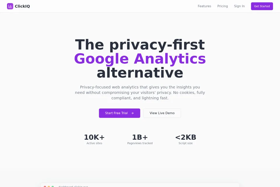 Landing page preview