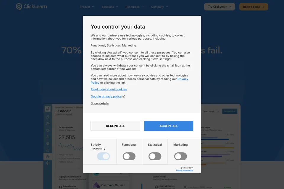 Landing page preview