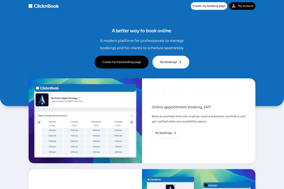 Aperçu de la landing page