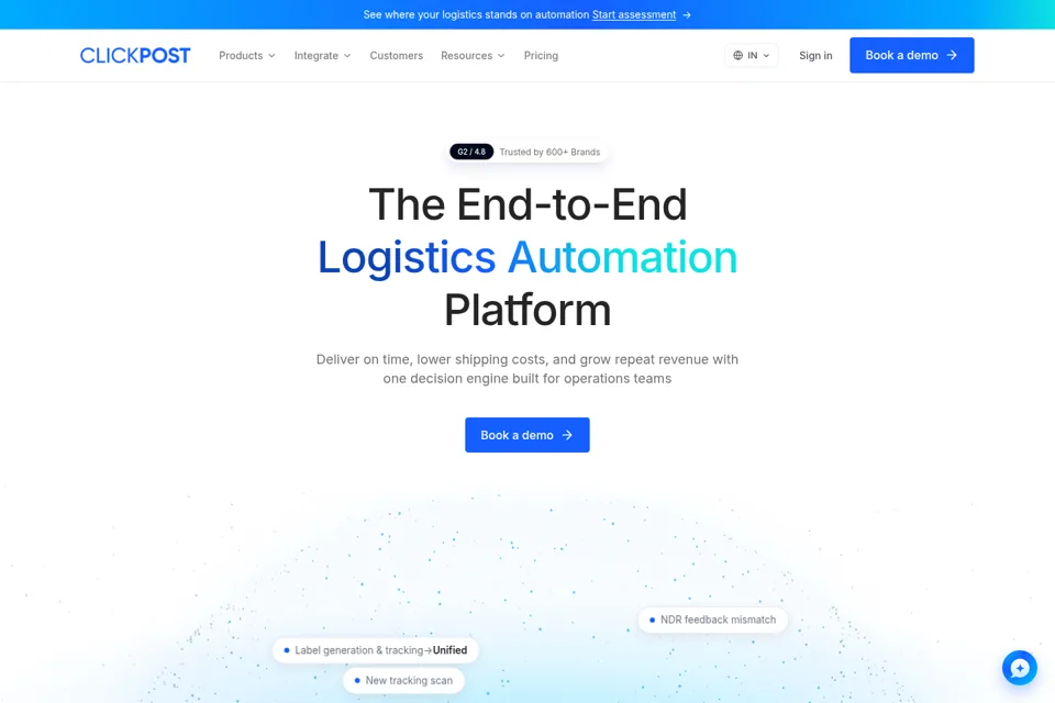 Aperçu de la landing page