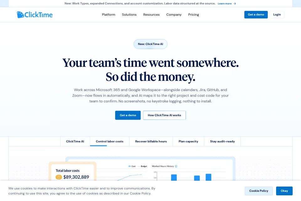 Aperçu de la landing page