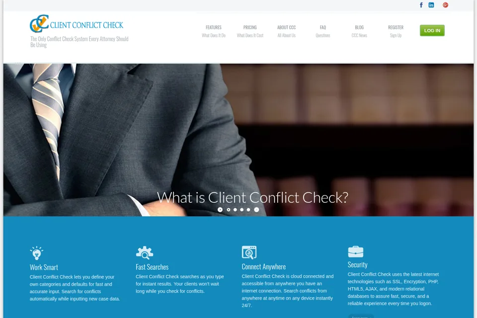 Aperçu de la landing page