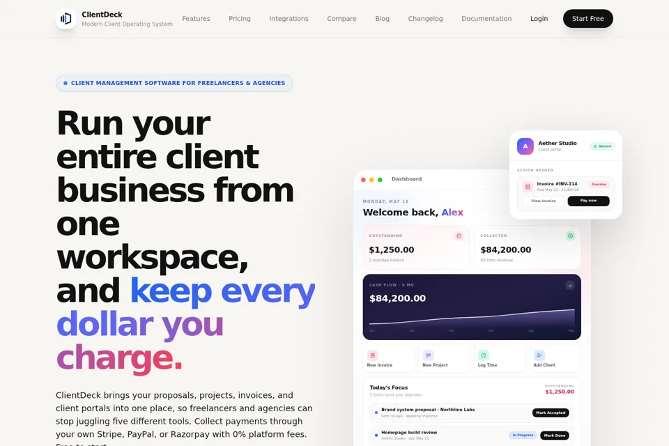 Landing page preview