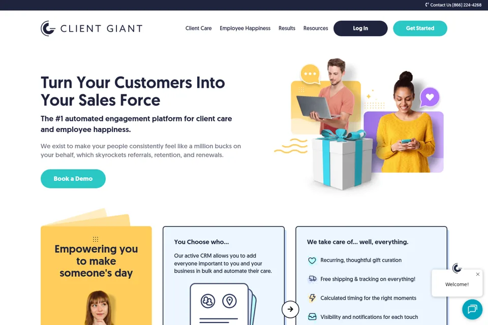 Aperçu de la landing page