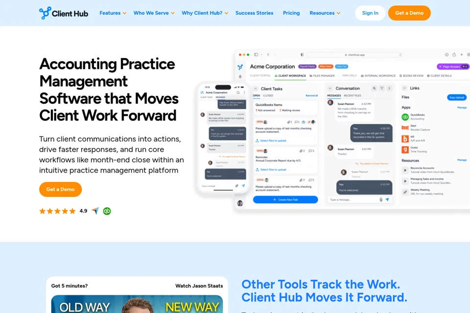 Aperçu de la landing page