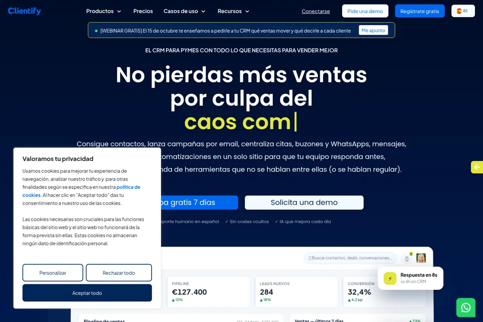 Aperçu de la landing page