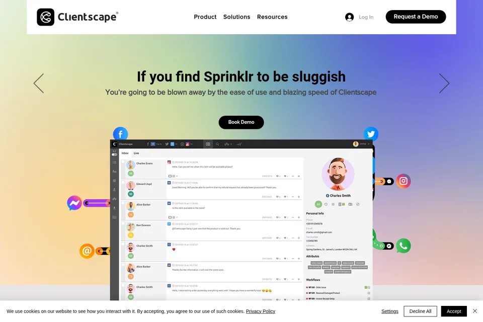 Aperçu de la landing page