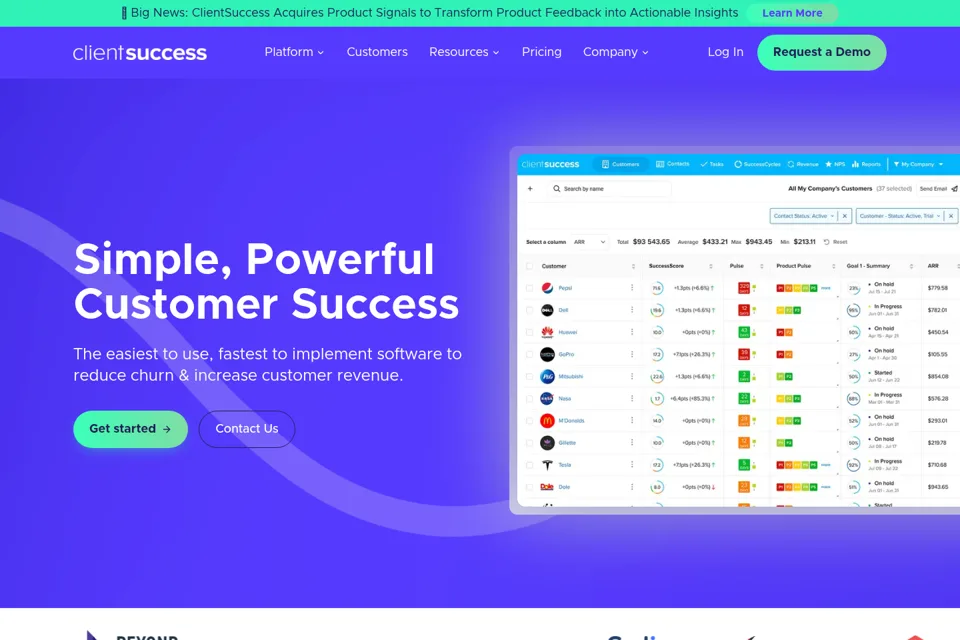 Aperçu de la landing page