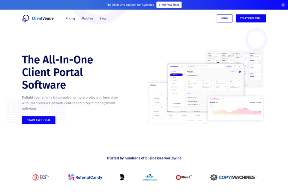 Aperçu de la landing page