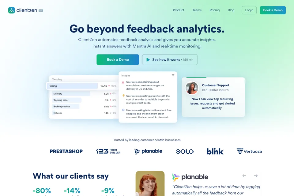 Aperçu de la landing page