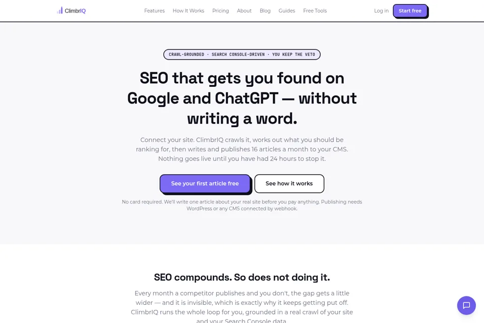 Landing page preview