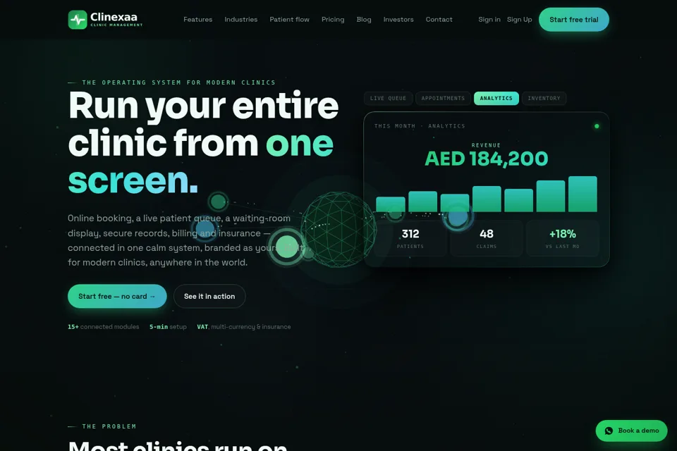 Aperçu de la landing page
